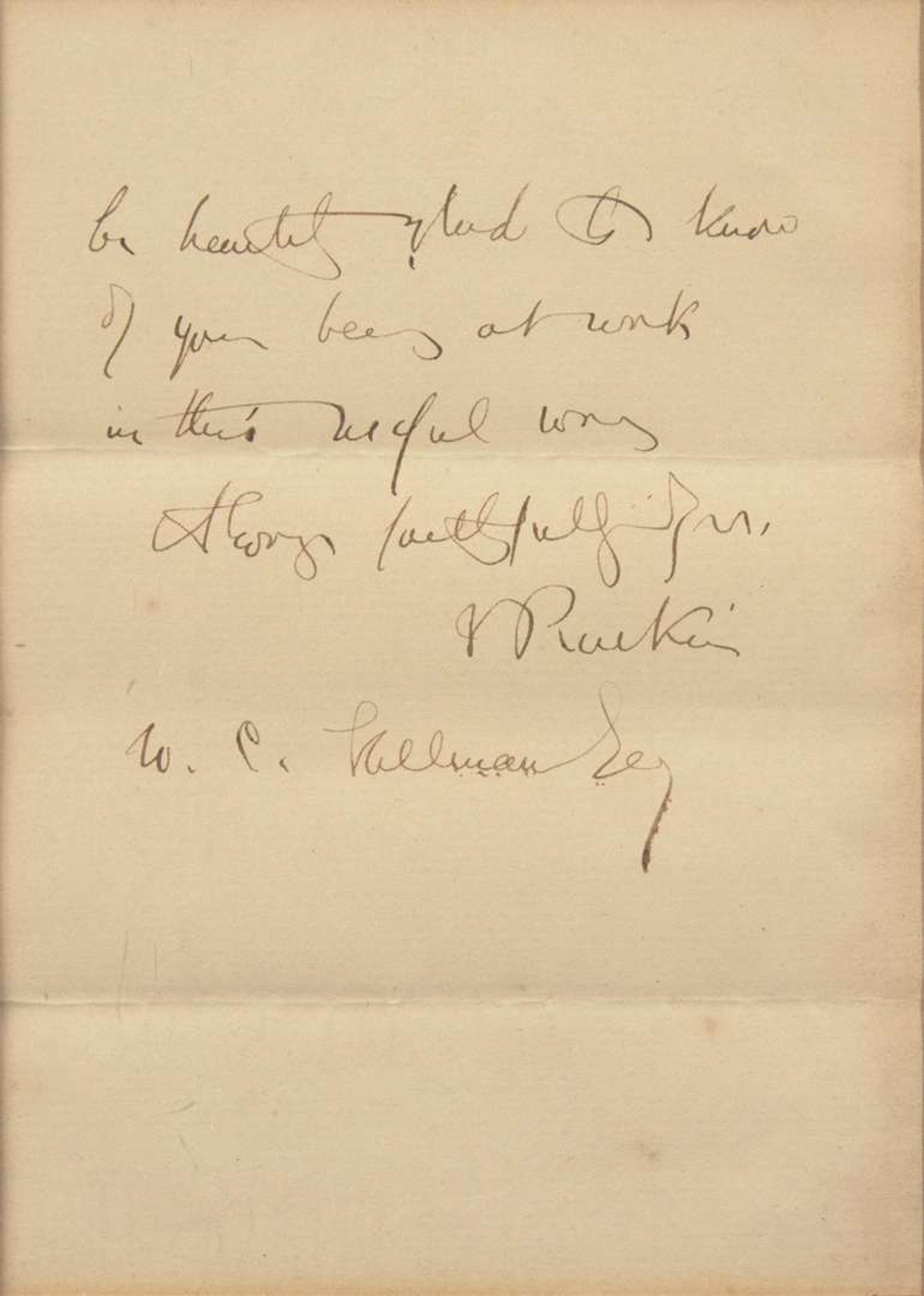 [Literature] Ruskin, John: Autograph Letter, signed