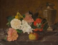 Flowers and Apple with Grecian Urn