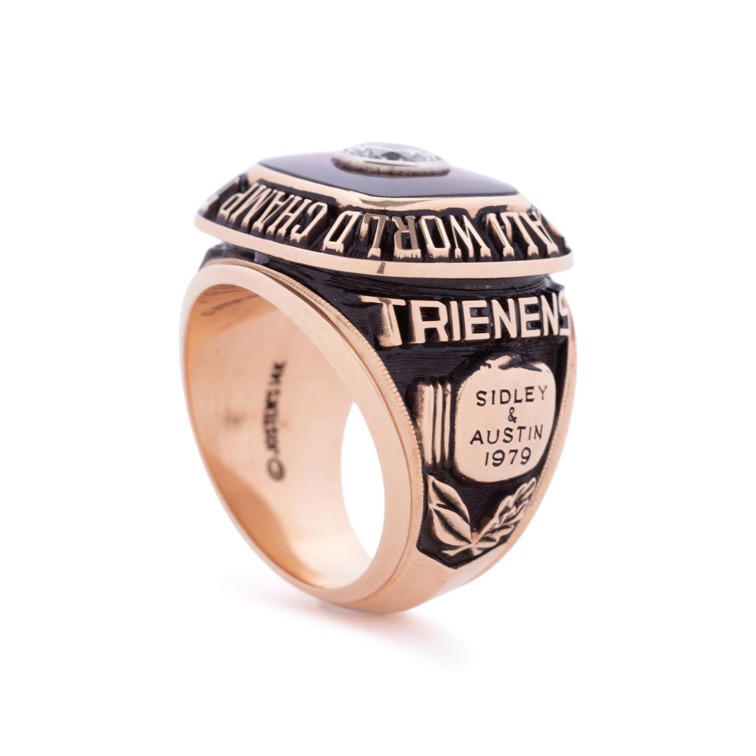 A Rare 1979 Muhammad Ali Commissioned Jostens Gold and Diamond Three Time Heavyweight Boxing Championship Ring