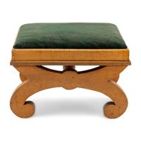 A Biedermeier Birch Foot Stool