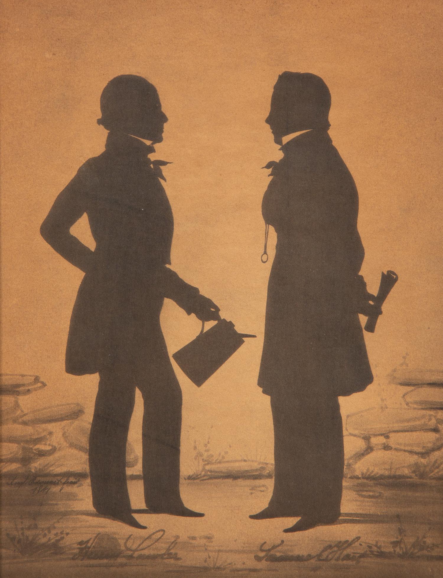An Assemblage of Framed Paper Silhouettes Featuring 3 Beatrix Sherman Works