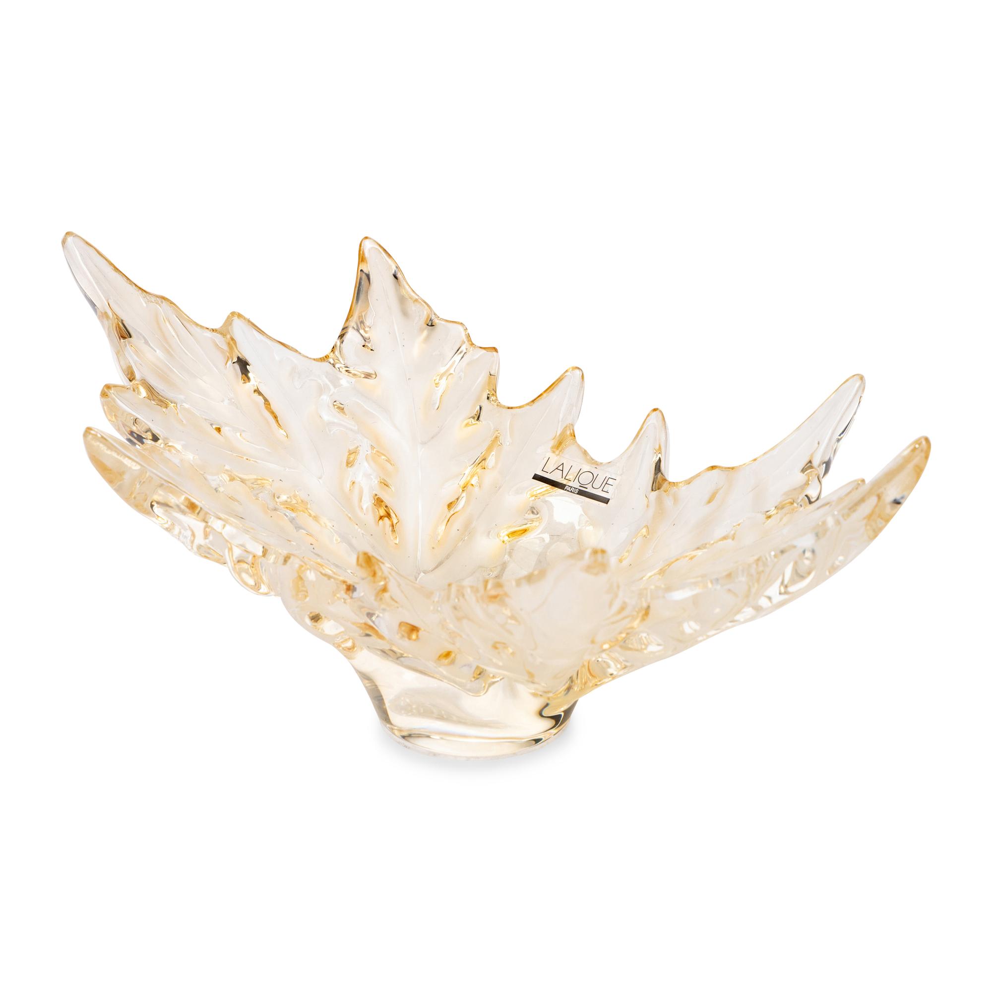 A Lalique Champs Elyseés Amber Bowl