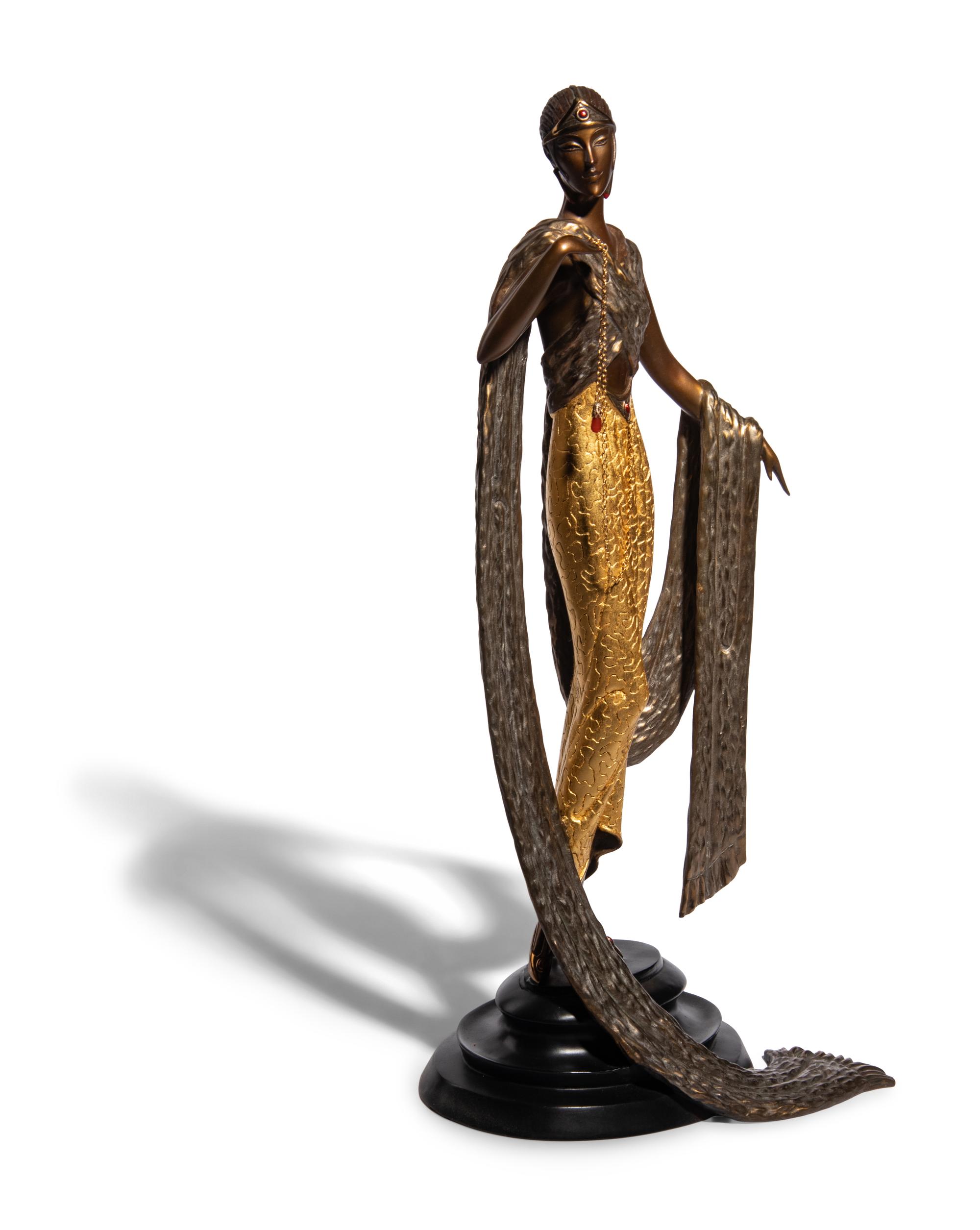 'Je L'Aime' polychrome bronze sculpture
