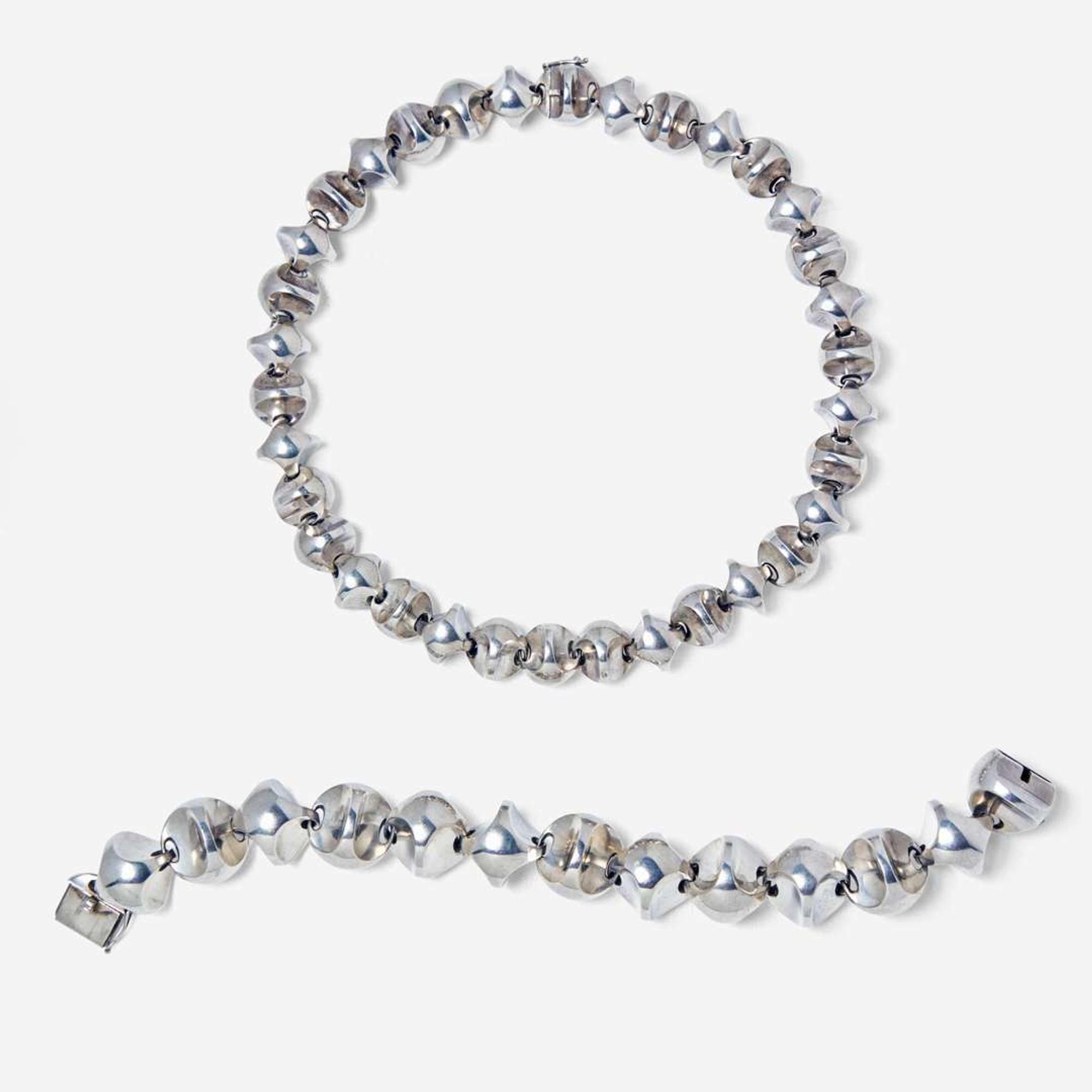 Flemming Eskildsen (Danish, b. 1936) Necklace and Bracelet, Georg Jensen, Denmark, circa 1960s