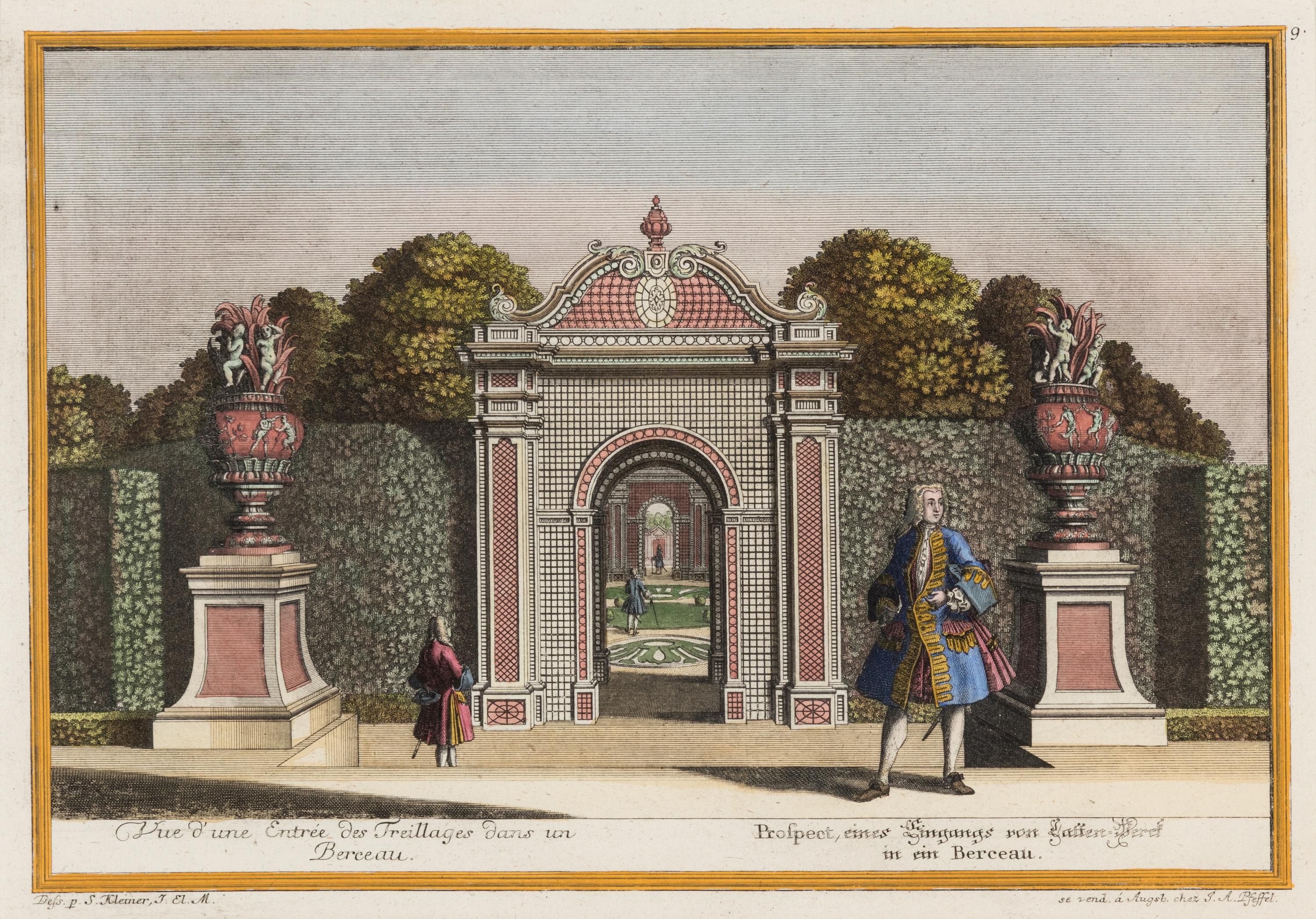 Four German Prints Depicting Gardens — 18TH/19TH CENTURY