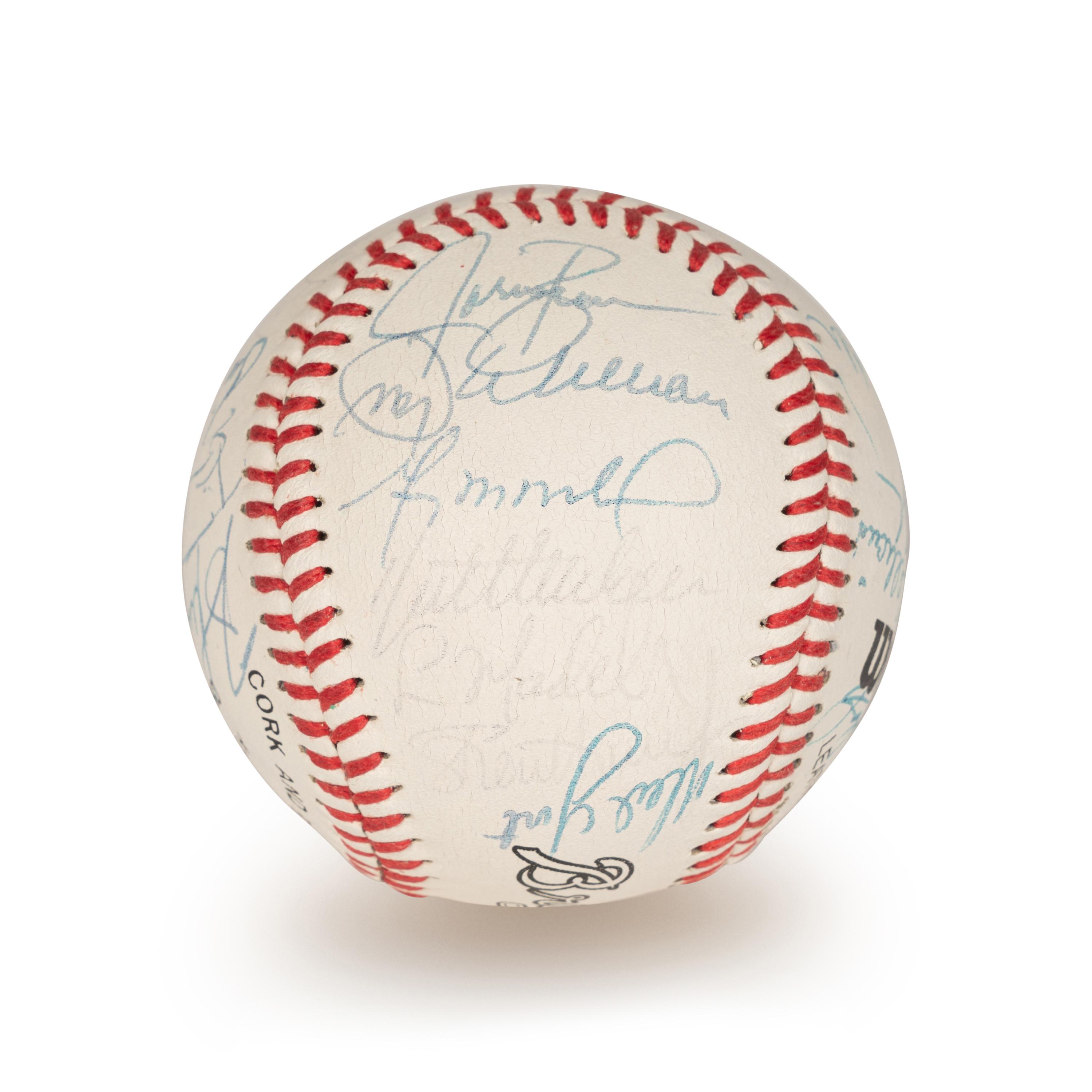 A 1994 Atlanta Braves Team Signed Autograph Baseball With 27 Signatures (Beckett Authentication Services Letter BAS Certified),