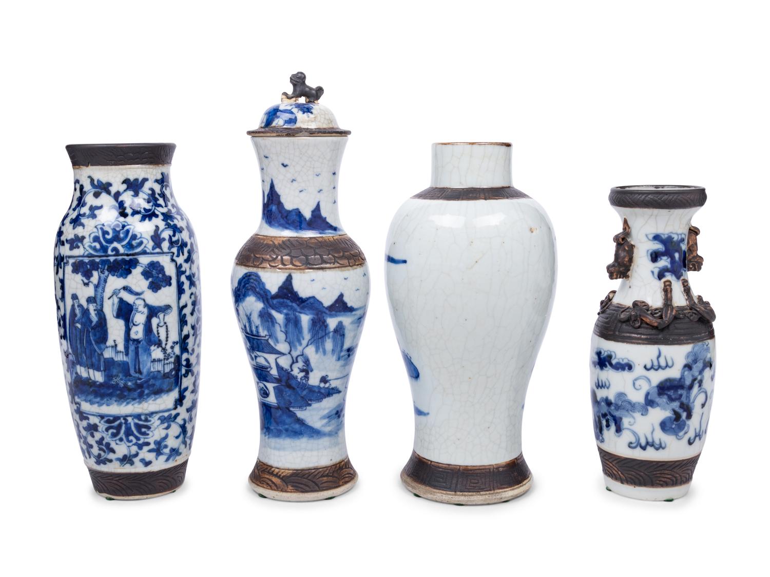 Four Chinese Iron-Decorated Porcelain Vases