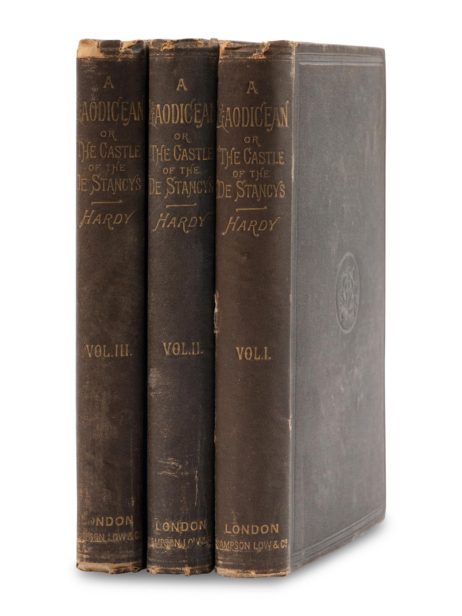 HARDY, Thomas (1840-1928). A Laodicean; or, The Castle of the de Stancys. A Story of To-Day . London: Sampson Low, Marston, Searle & Rivington, 1881.