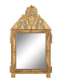 An Empire Painted and Parcel Gilt Mirror