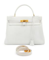 Hermès White Leather Kelly Bag 32cm, 1986