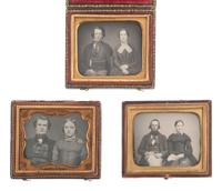 [EARLY PHOTOGRAPHY]. 19 sixth plate daguerreotypes of couples.