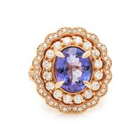 TANZANITE AND DIAMOND RING