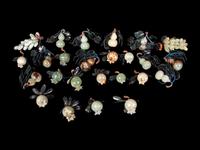 25 Chinese Jade and Hardstone Models of Fruits