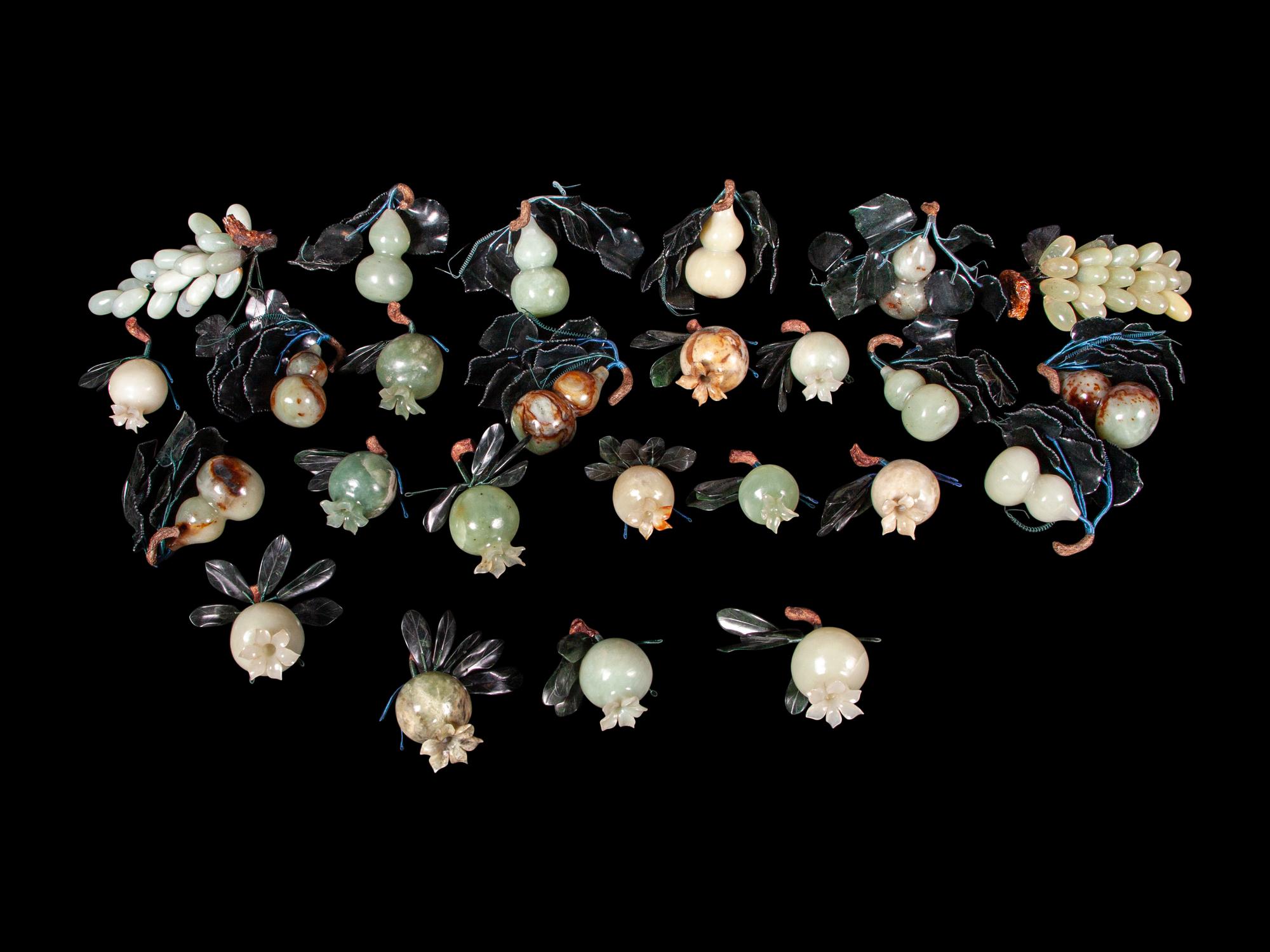 25 Chinese Jade and Hardstone Models of Fruits