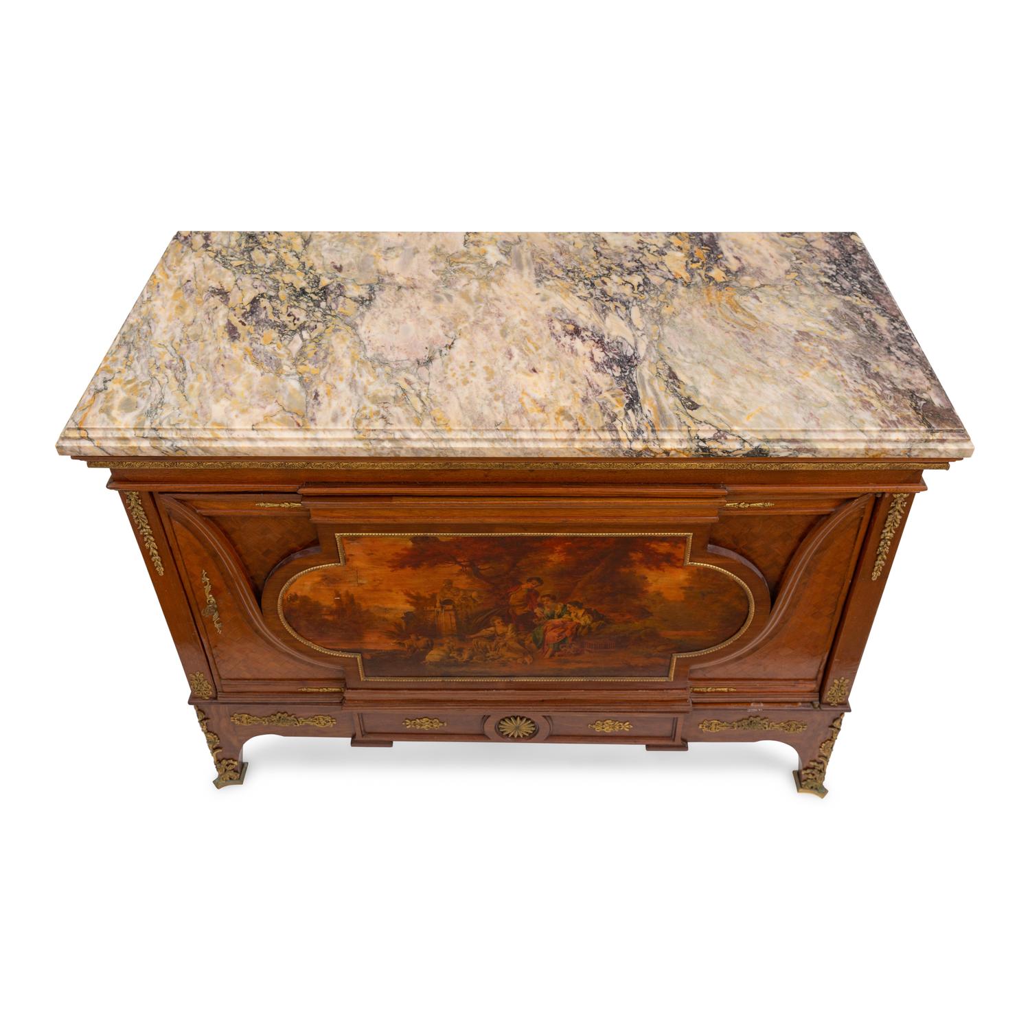A French Gilt Metal Mounted and Vernis Martin Decorated Side Cabinet
