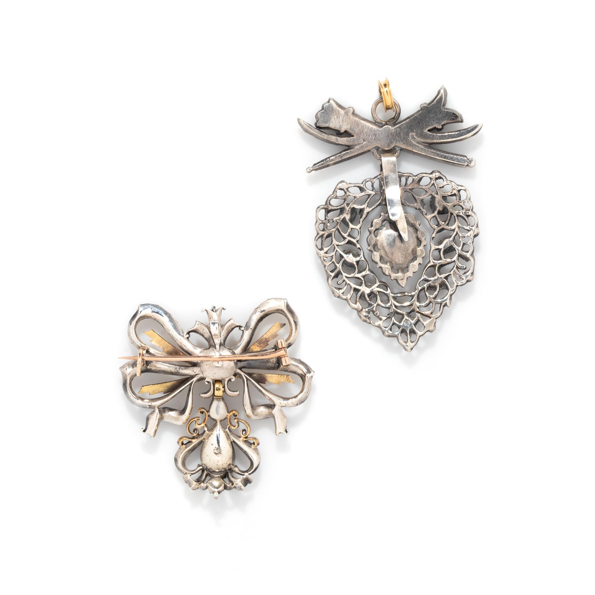 ANTIQUE, TWO BROOCHES