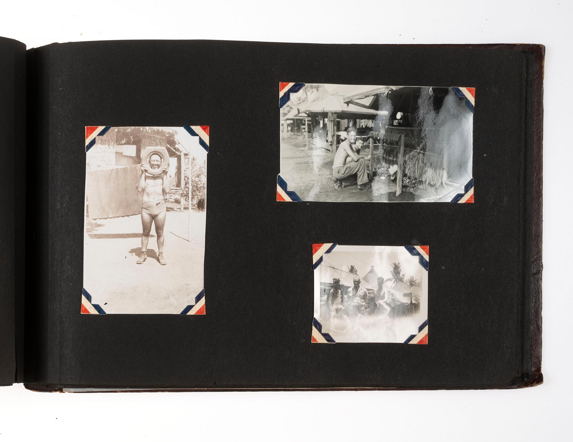 [WORLD WAR II]. Photograph album detailing the experiences of two Indiana military units in the Pacific Theater. Oro Bay, New Guinea, and Tacloban & Leyte, Philippines: n.p., 1944-1945.