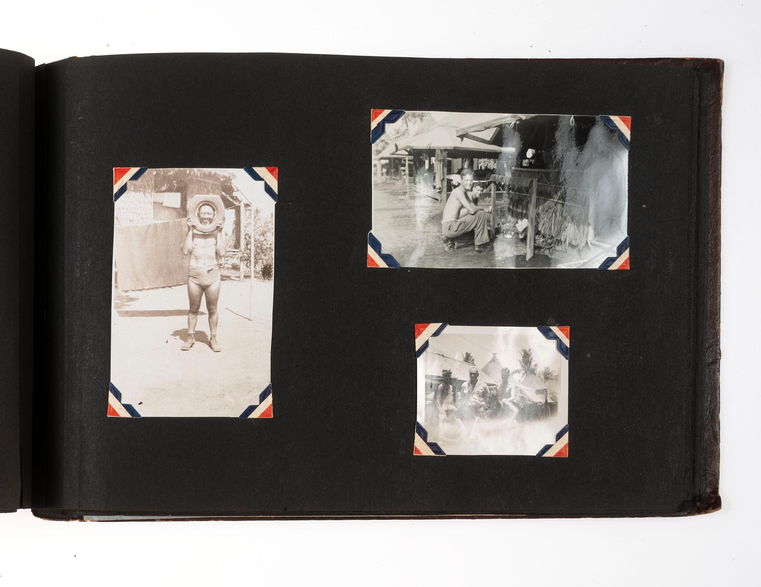 [WORLD WAR II]. Photograph album detailing the experiences of two Indiana military units in the Pacific Theater. Oro Bay, New Guinea, and Tacloban & Leyte, Philippines: n.p., 1944-1945.