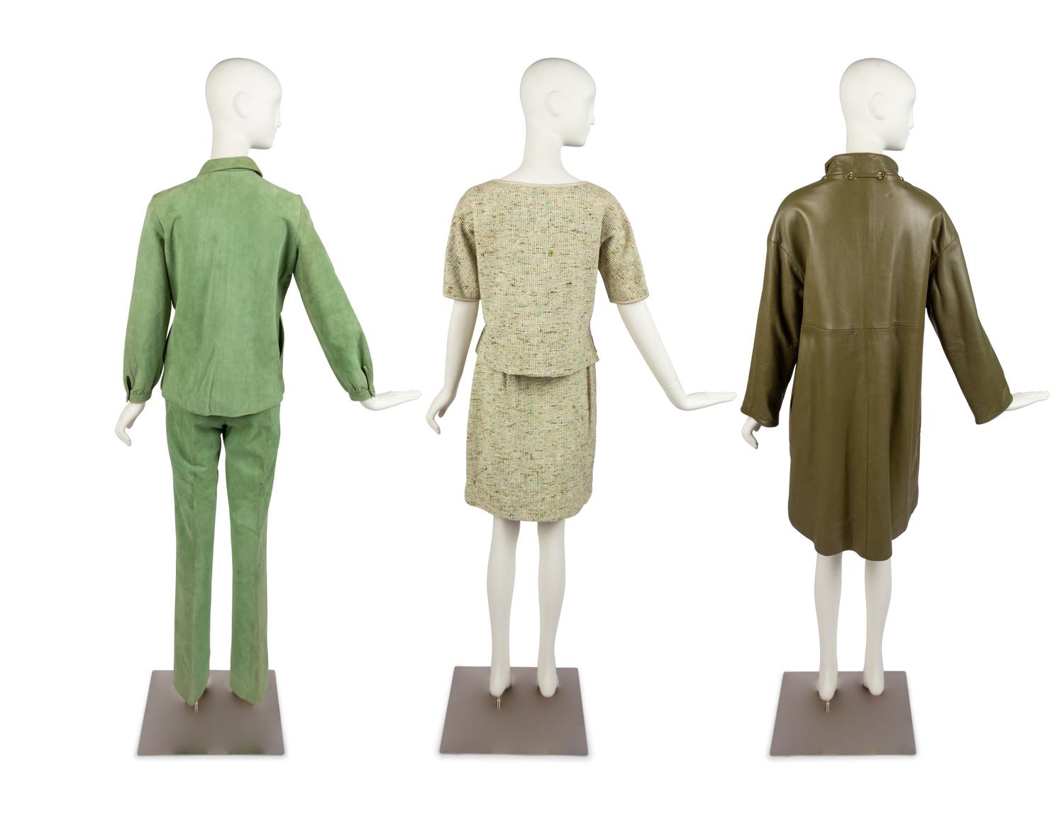 Bonnie Cashin Coat, Top and Skirt, Top and Pants, Two Sketches, Pattern, 1960-70s