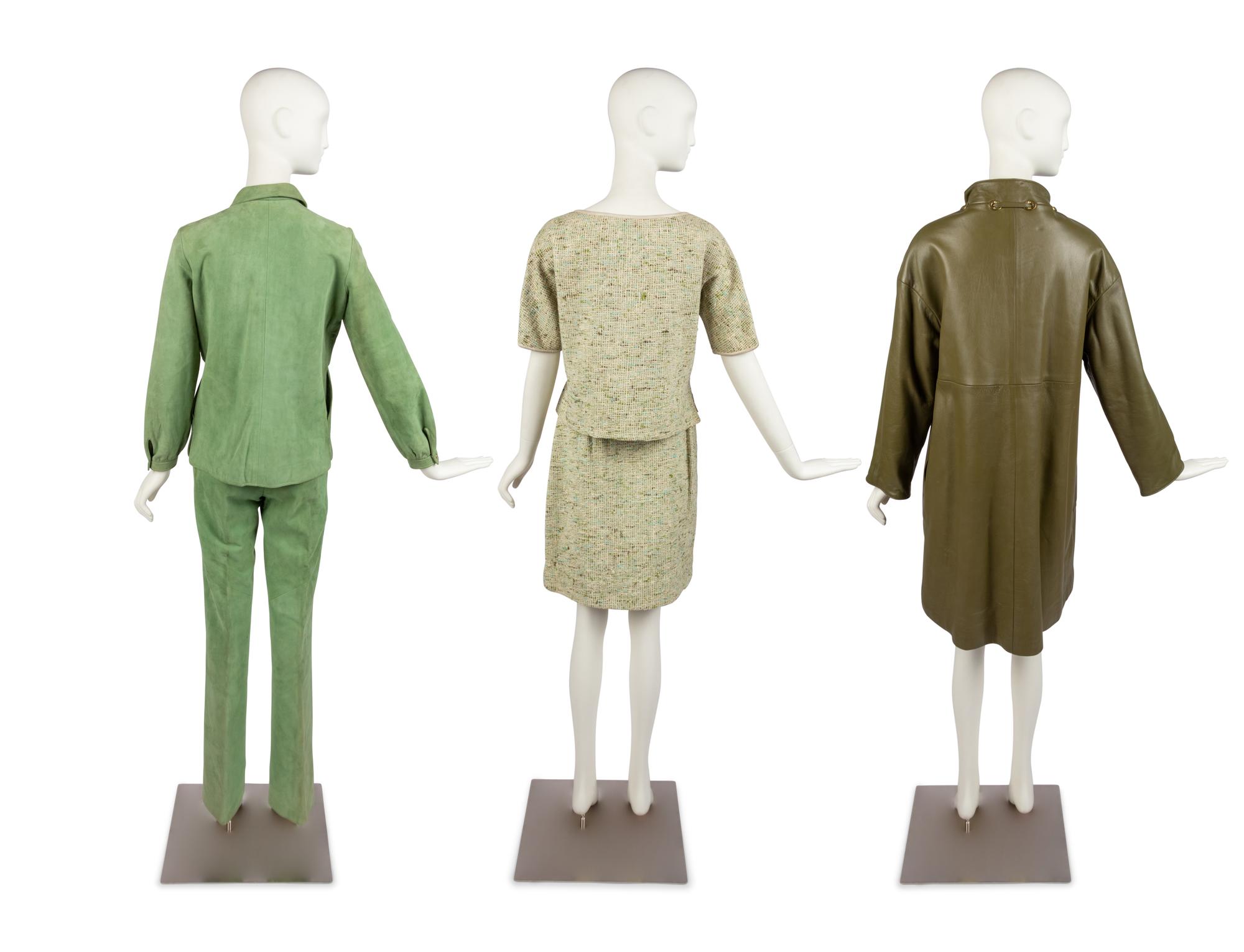 Bonnie Cashin Coat, Top and Skirt, Top and Pants, Two Sketches, Pattern, 1960-70s