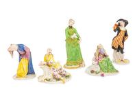 Five Nymphenburg Porcelain Figures After Models by Franz Anton Bustelli