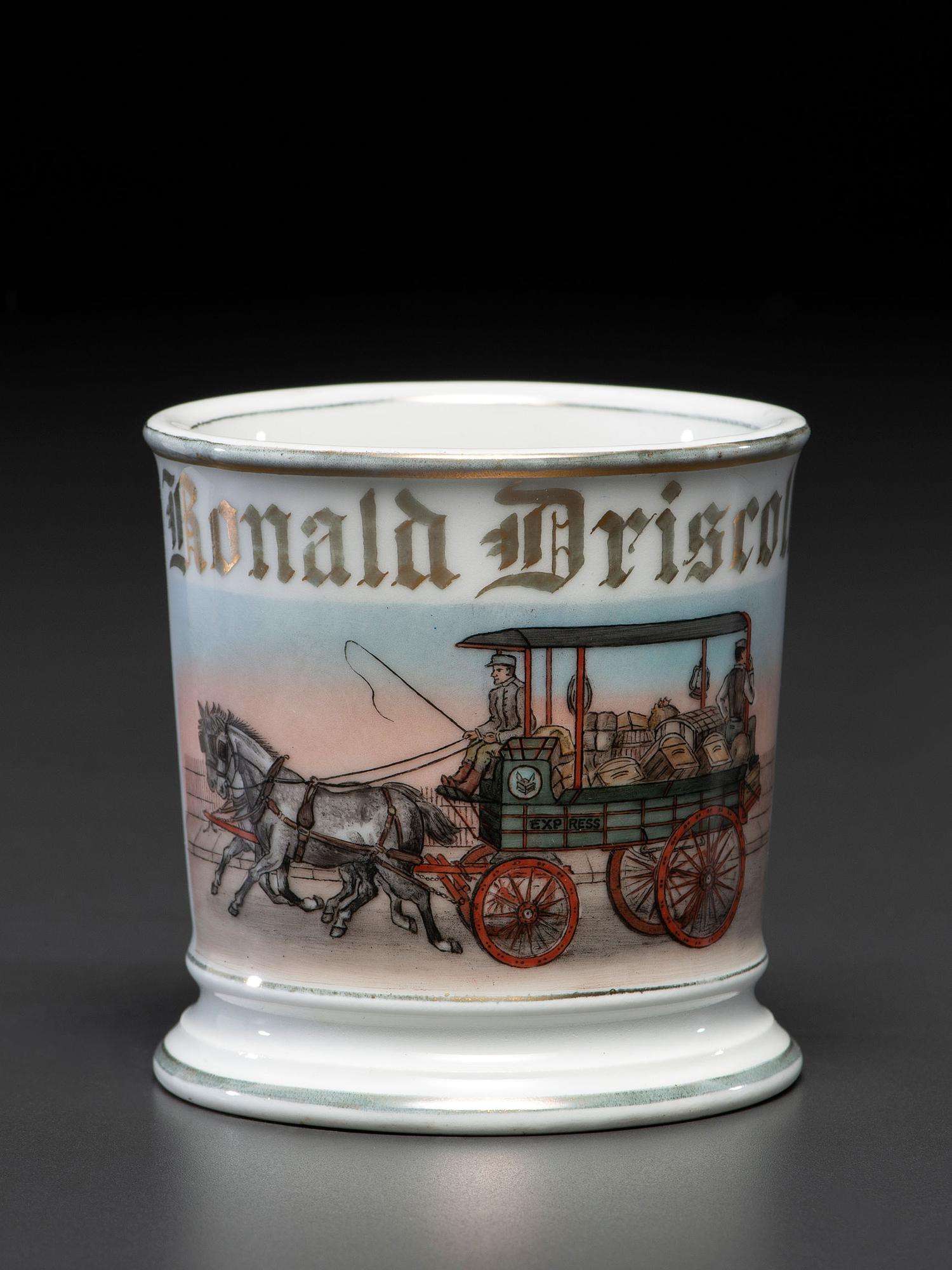 An Express Deliveryman's Porcelain Occupational Shaving Mug