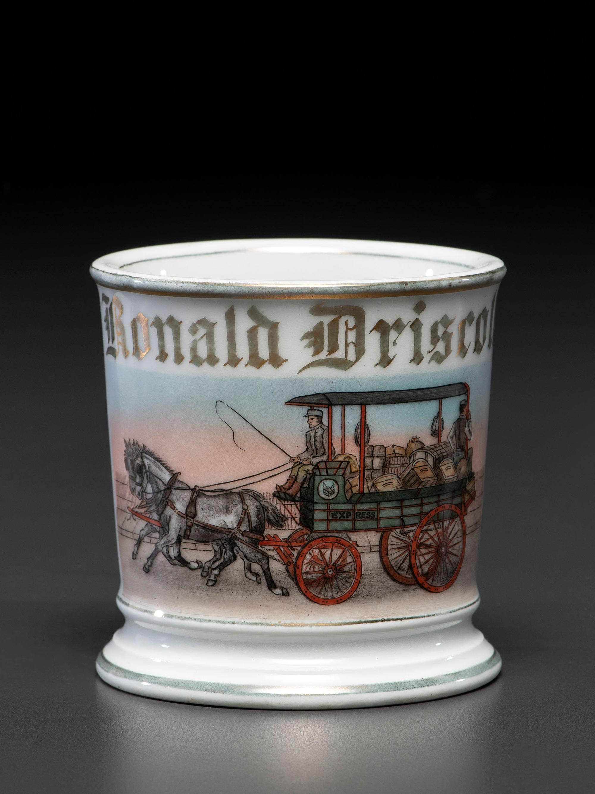 An Express Deliveryman's Porcelain Occupational Shaving Mug