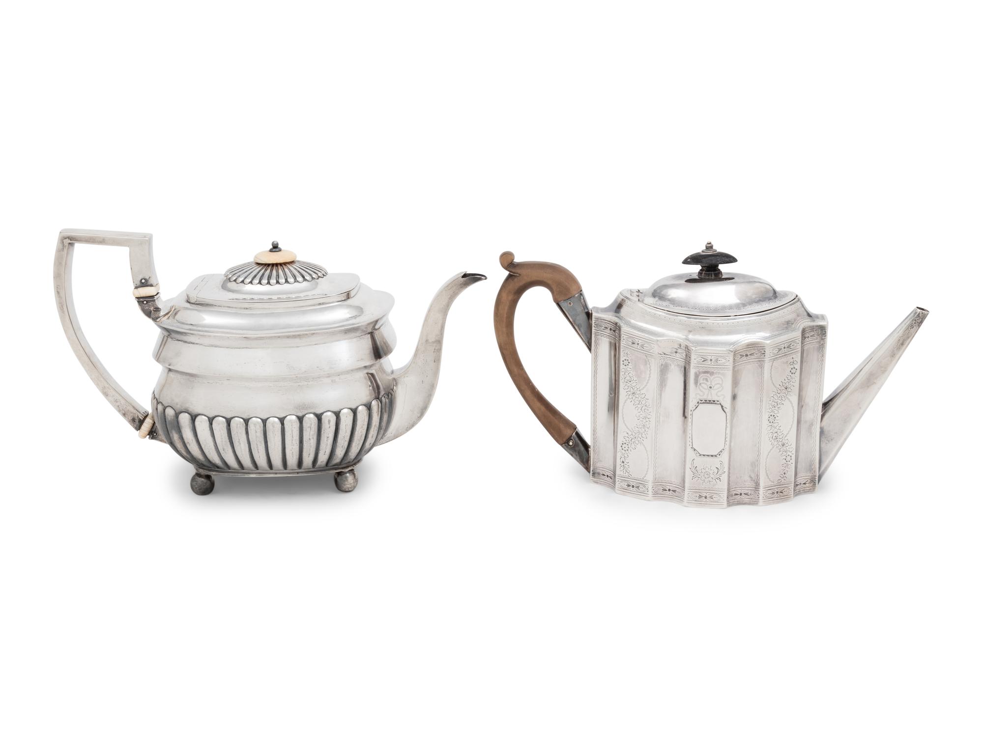 Two George III Silver Teapots