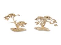 Four Patrick Mavros Silver Acacia Tree Candelabra