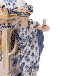 A Meissen Porcelain Mantel Clock
