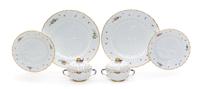 Six Meissen Porcelain Swan Service Articles Diameter of largest 11 inches.