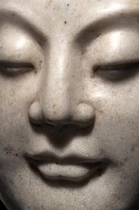 A Chinese White Marble Head of Buddha