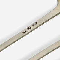A 14K White Gold and Jade Hairpin
