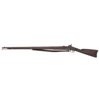 Model 1861 US Springfield rifle musket dated 1861 with bayonet and frog.