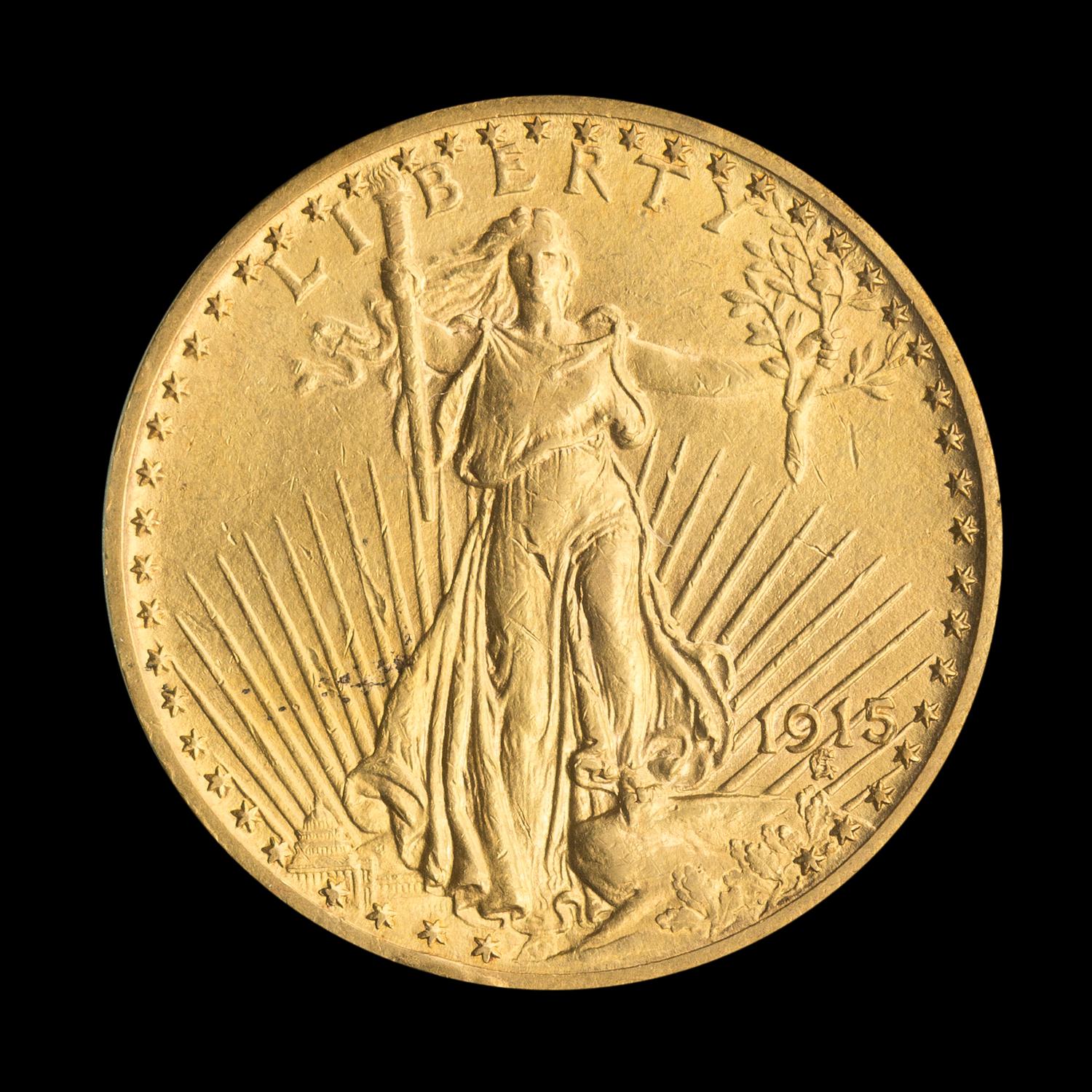 A United States 1915 St. Gaudens $20 Gold Coin