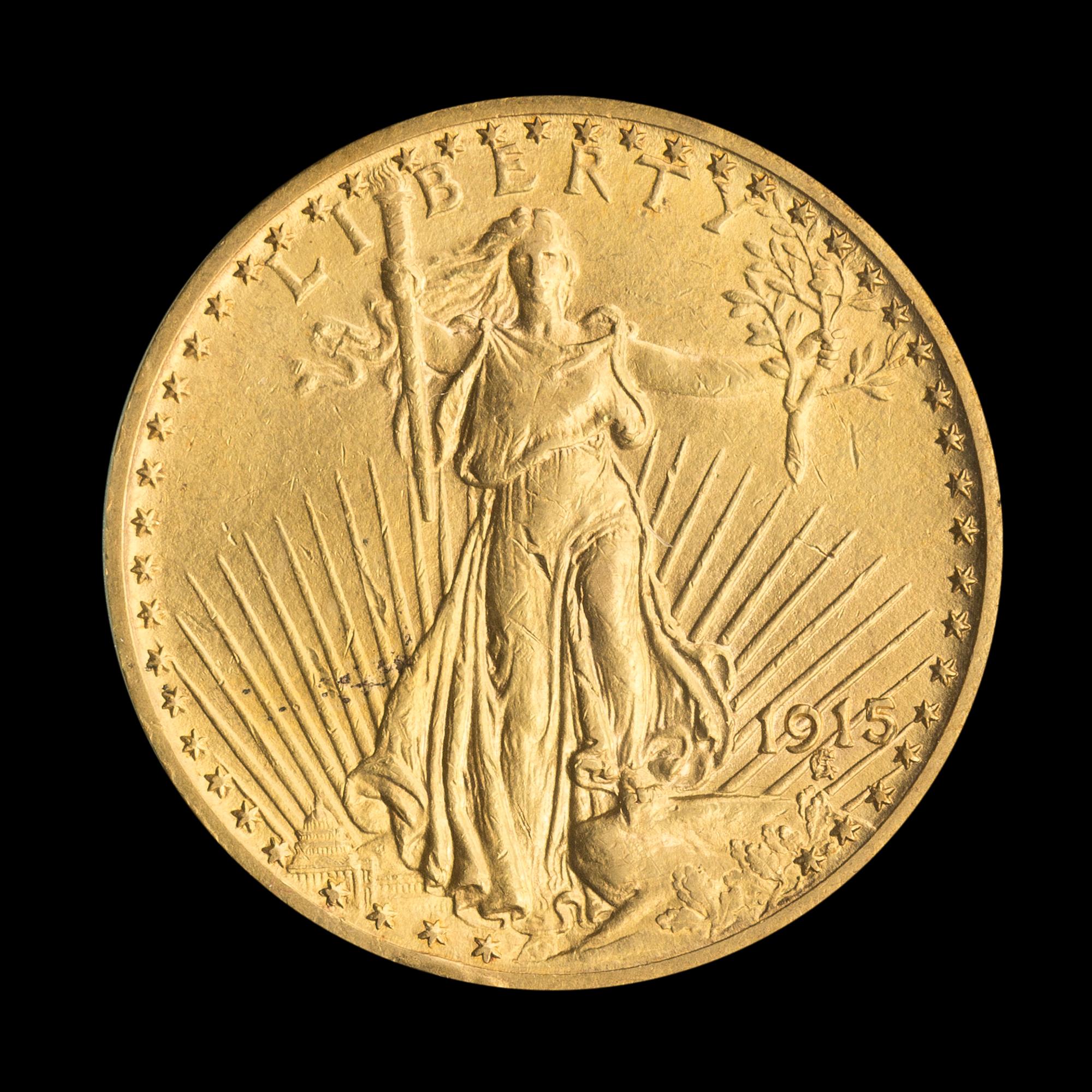 A United States 1915 St. Gaudens $20 Gold Coin