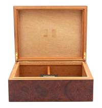Three Wood Humidors Height of largest 5 1/4 x width 12 1/8 x depth 9 1/8 inches. — 20TH CENTURY