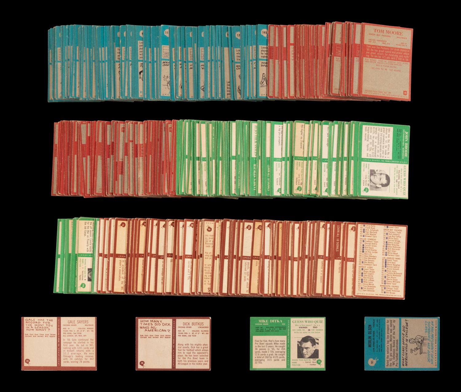 A Collection of Assorted 1964-67 Philadelphia Football Cards