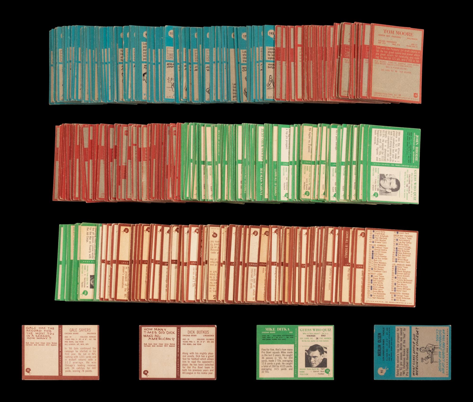 A Collection of Assorted 1964-67 Philadelphia Football Cards