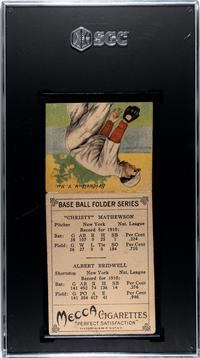 A 1911 Mecca Cigarettes T201 Christy Mathewson Double Folder Baseball Card (SGC 1)