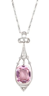 An Edwardian Platinum, Diamond and Paste Necklace, 6.50 dwts.