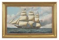 Antonio Nicolo Gasparo Jacobsen (Danish-American, 1850-1921), American Full Rigged Ship Shackamaxon, 1916
