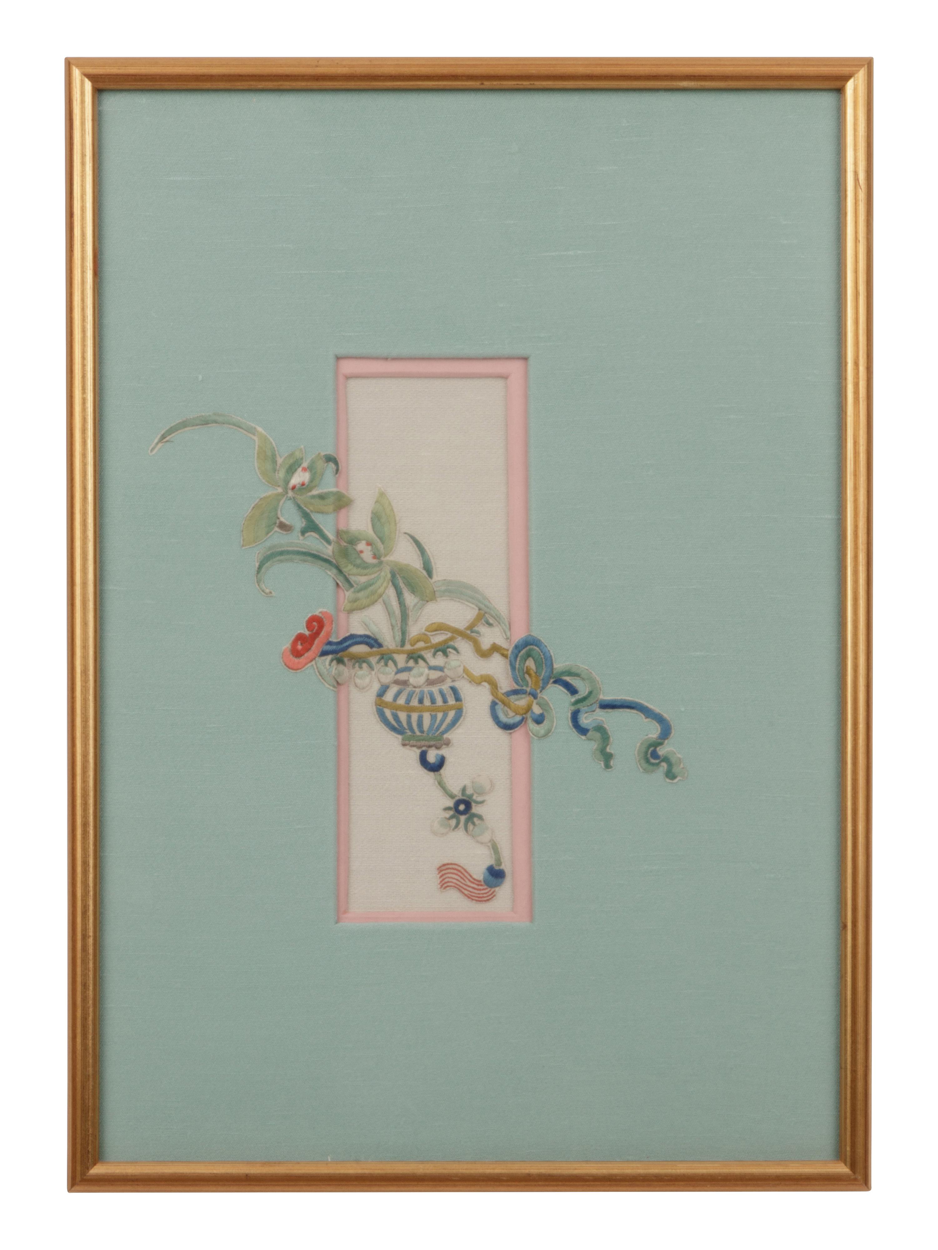 17 Chinese Embroidered Silk Panels