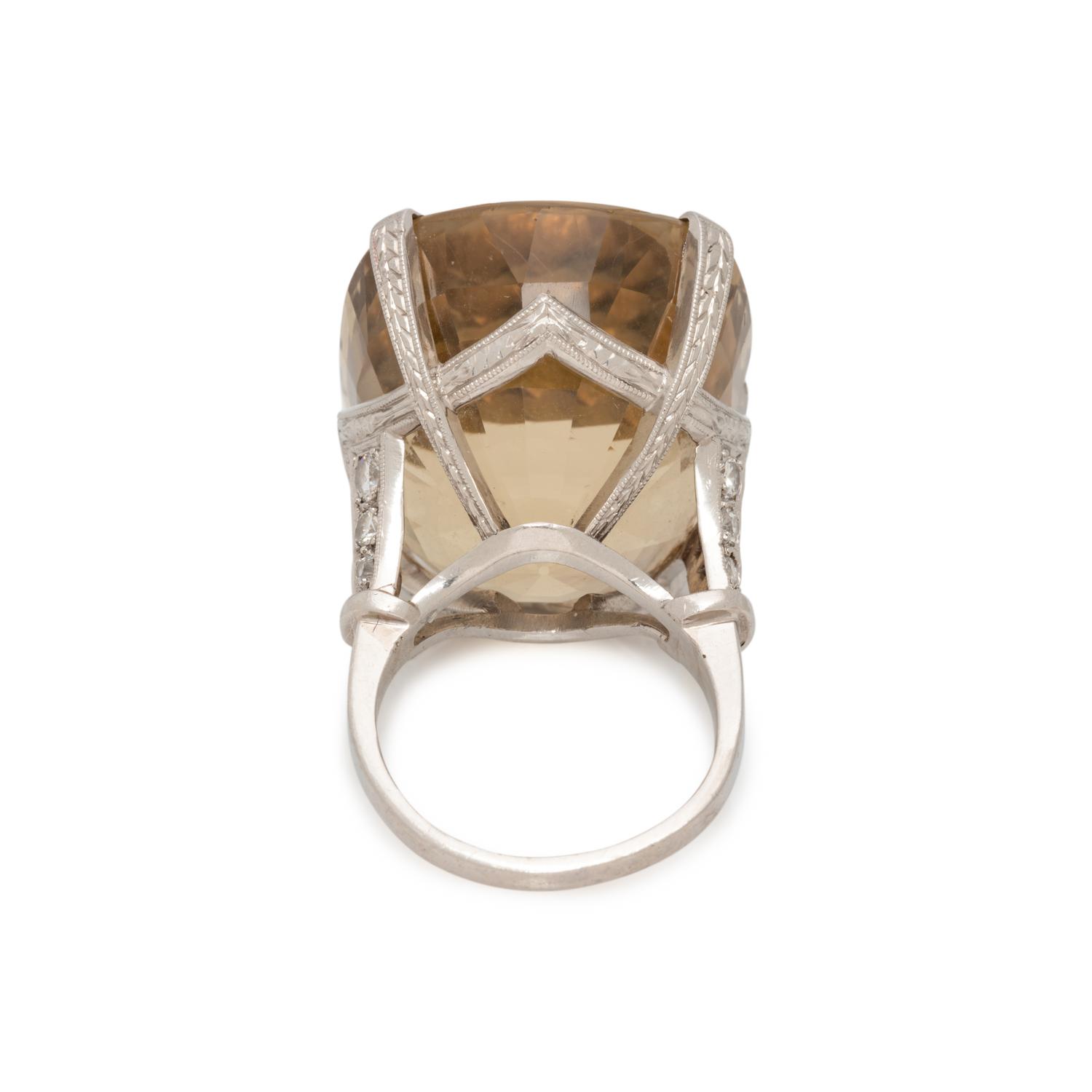 SMOKY QUARTZ AND DIAMOND RING
