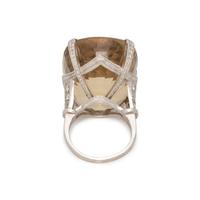 SMOKY QUARTZ AND DIAMOND RING
