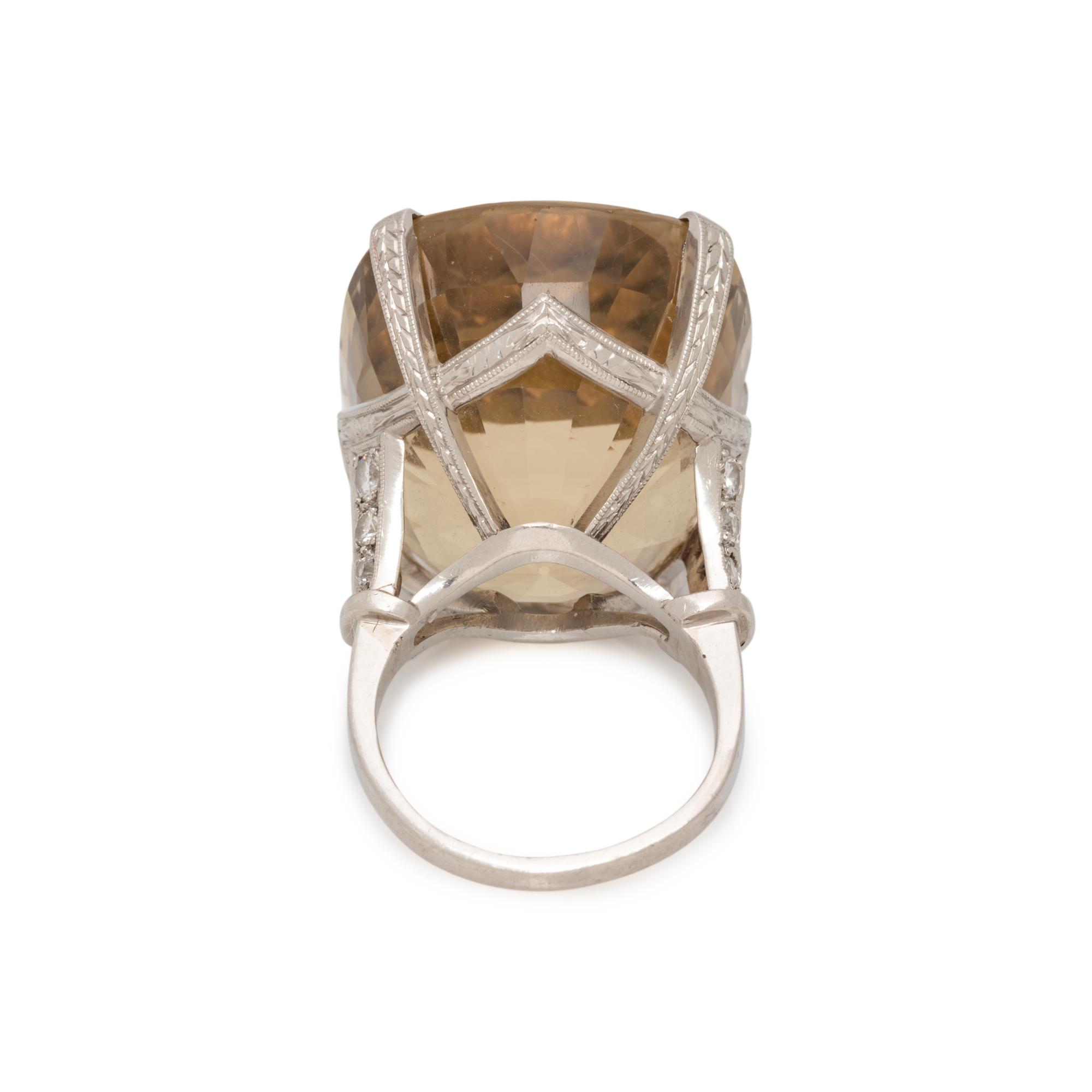 SMOKY QUARTZ AND DIAMOND RING