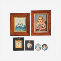 Scottish and English School 19th century Group of Six Portrait Miniatures of Children, early 19th century