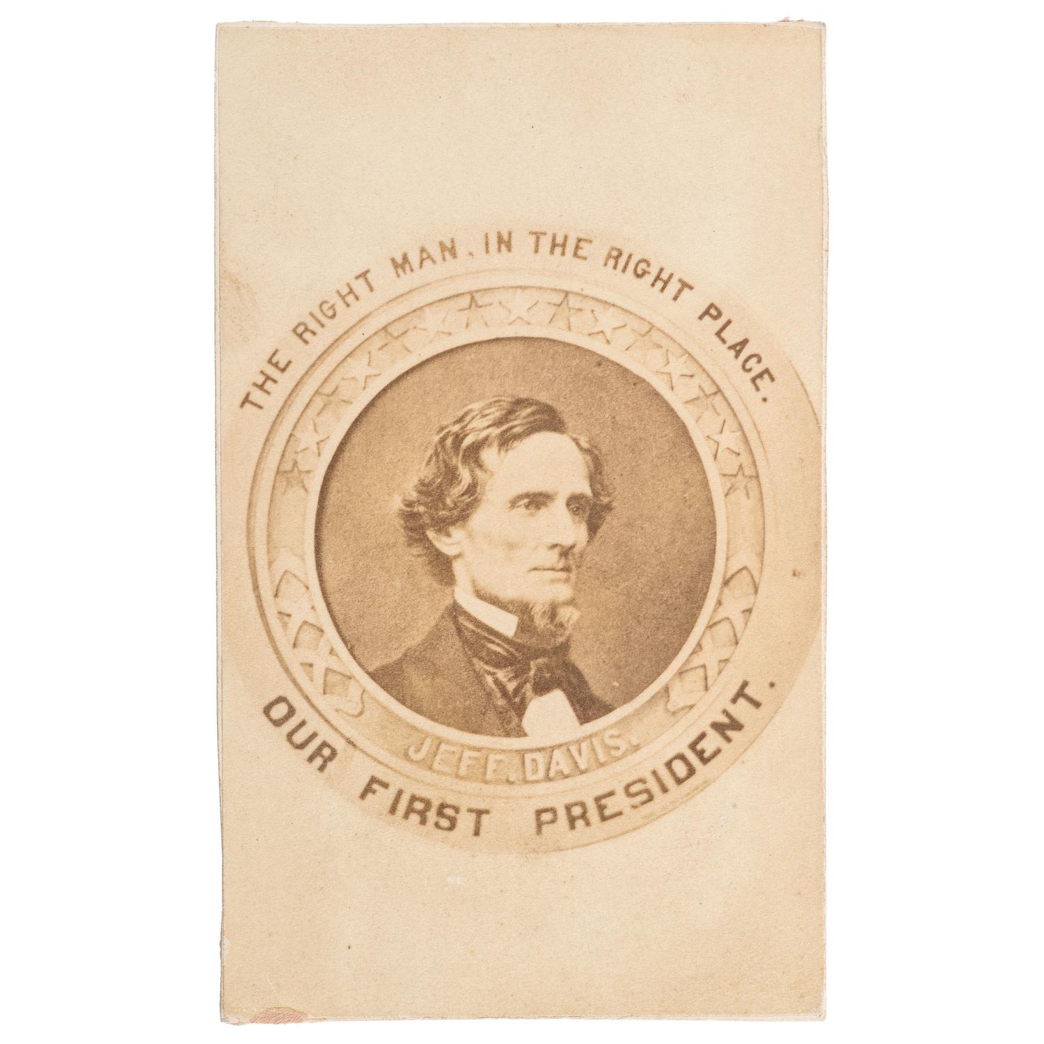 Jefferson Davis, Presidential Inauguration Medallion and CDV