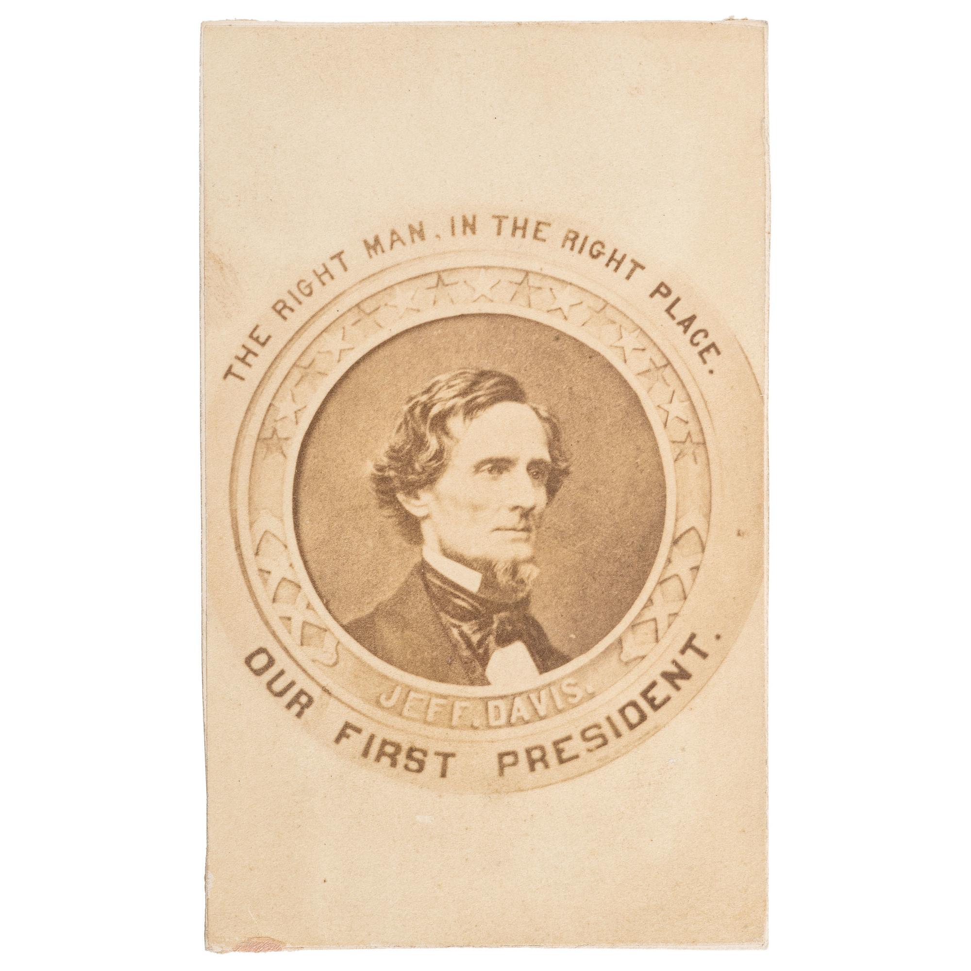 Jefferson Davis, Presidential Inauguration Medallion and CDV