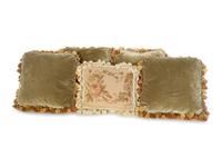 Four Scalamandré Velvet Pillows and a a Pair of Needlework Pillows — 20th Century